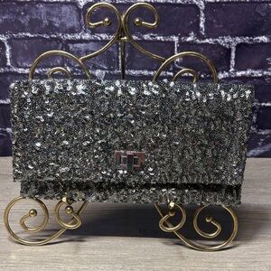 Crabtree and Evelyn Sequin Clutch Bag - Silver